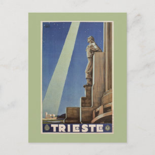 Carte Postale Art Déco vintage Trieste affiche de voyage italien