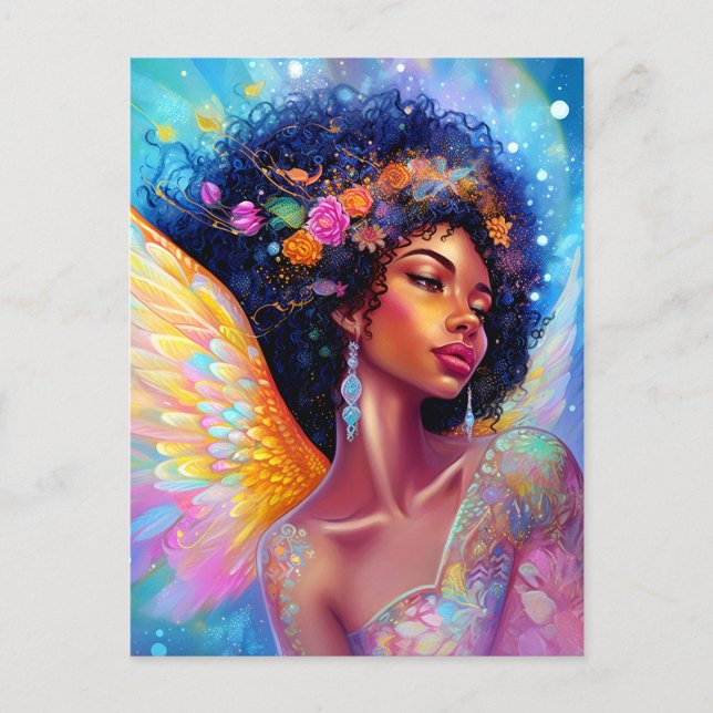 Carte Postale Art d'Imaginaire de la dame Ange d'Afrique américa (Devant)