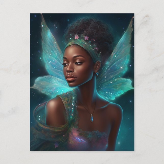 Carte Postale Art d'Imaginaire Fée Noire Africain (Devant)