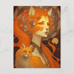 Carte Postale Art d'Imaginaire féminin Fox