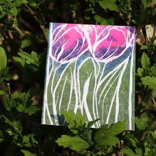 Carte Postale Art du jardin des tulipes