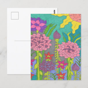 Carte Postale Art du jardin fleuri du printemps