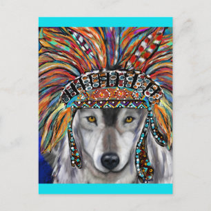 Carte Postale Art du Loup Gris