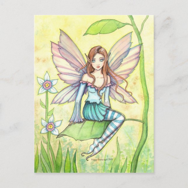 Carte Postale Art Fairy Flower Cute Imaginaire (Devant)