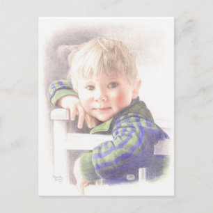 Carte postale Art fine - Petit Mischief, crayon de