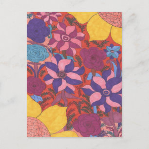 Carte Postale Art floral bohème audacieux