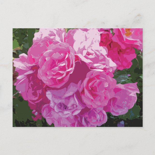 Carte Postale Art floral rose (Devant)
