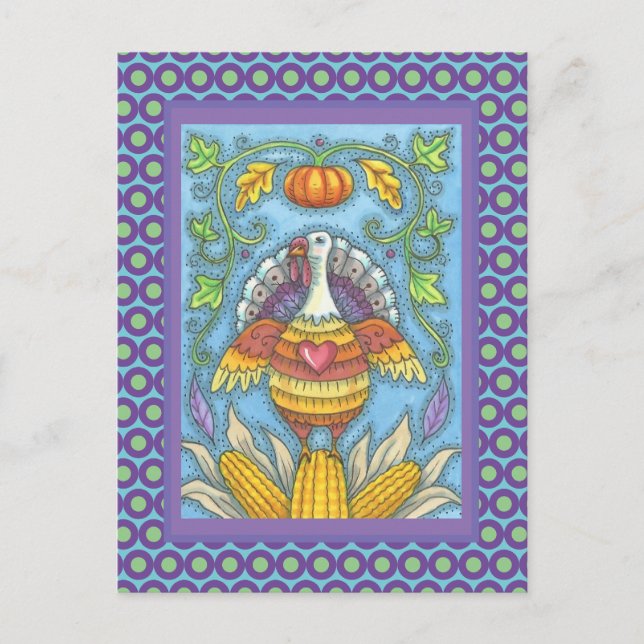 CARTE POSTALE ART FOLK TURQUIE, COULEURS DE THANKSGIVAL SAISONNI (Devant)