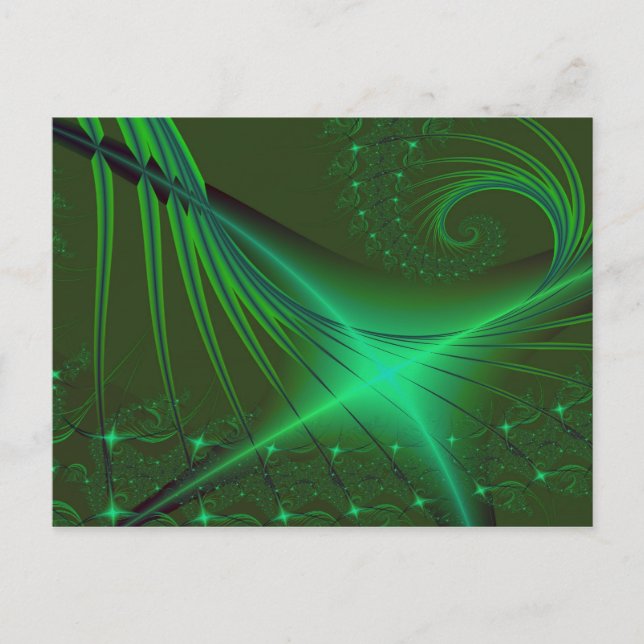 Carte Postale Art Fractal Interrompu Vert (Devant)