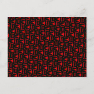 Carte Postale Art Fractal Rouge Et Noir