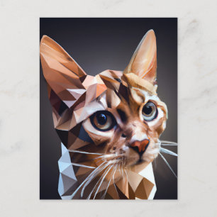 Carte Postale Art généré par l'IA de chat cubique
