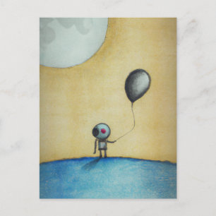 Carte Postale art généré par l'IA d'un astronaute avec un ballon