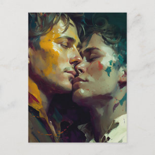 Carte Postale art généré par l'IA d'un couple amoureux