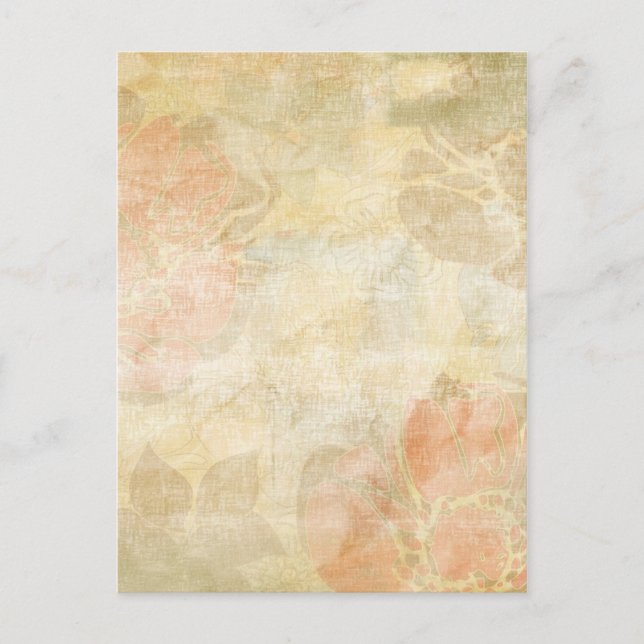 Carte Postale art grunge floral arrière - plan motif (Devant)