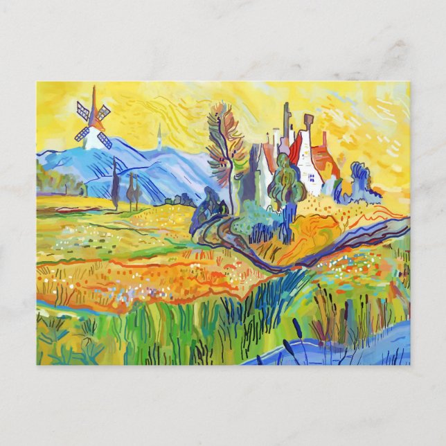 Carte Postale Art Impressionniste Moderne Été Provence Paysage (Devant)