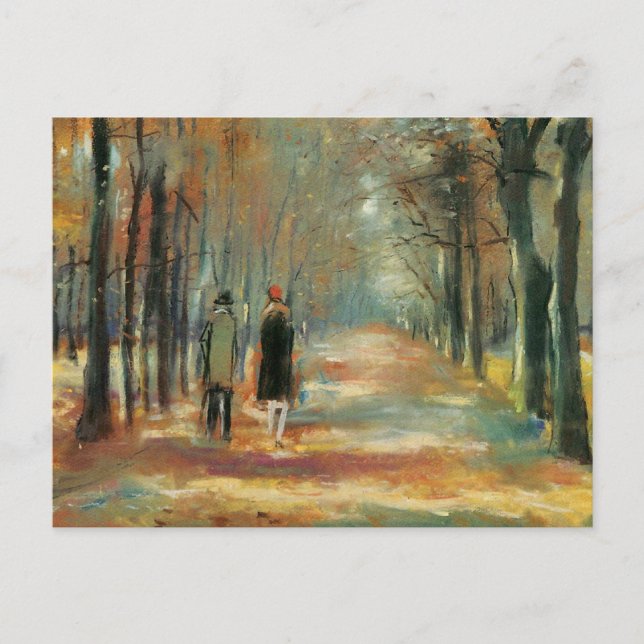 Carte Postale Art impressionniste par Ury couple marchant dans l (Devant)