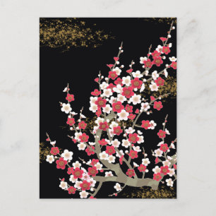 Carte Postale Art japonais Sakura Cherry Blossom