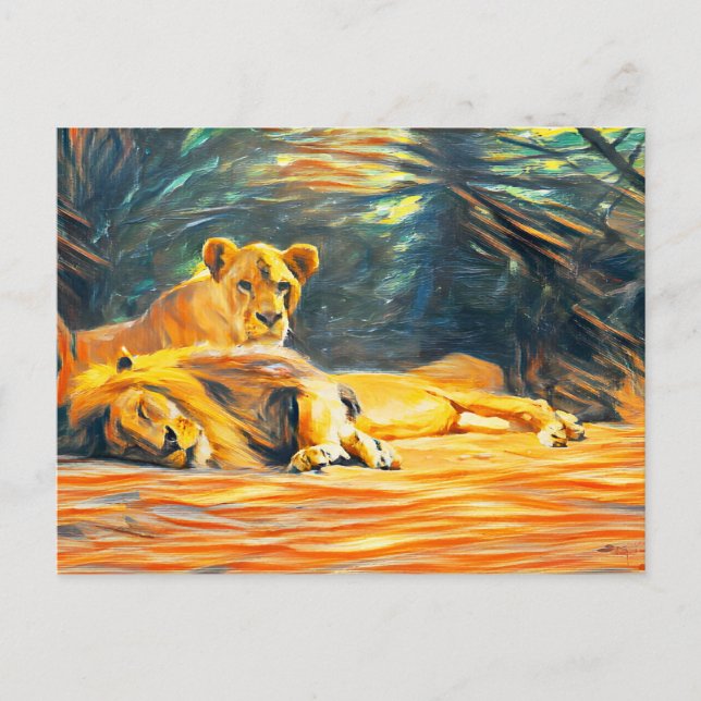 Carte Postale Art Lion (Devant)