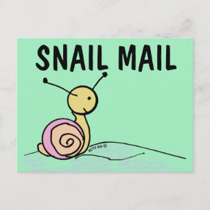 CARTE POSTALE ART MAIL ESCARGOT