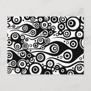 Carte Postale ART motif - flammes en cercle de tatouage transp