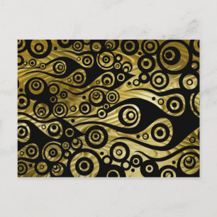 Carte Postale ART motif - flammes en cercle de tatouage   vagues