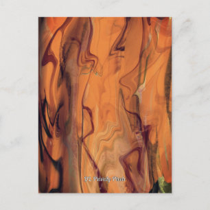 Carte Postale Art mural abstrait en marbre liquéfié brun unique