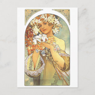 Carte Postale Art Nouveau - Alphonse Mucha "Fleur"
