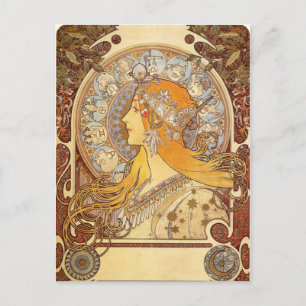 Carte postale Art Nouveau Alphonse Mucha Zodiac
