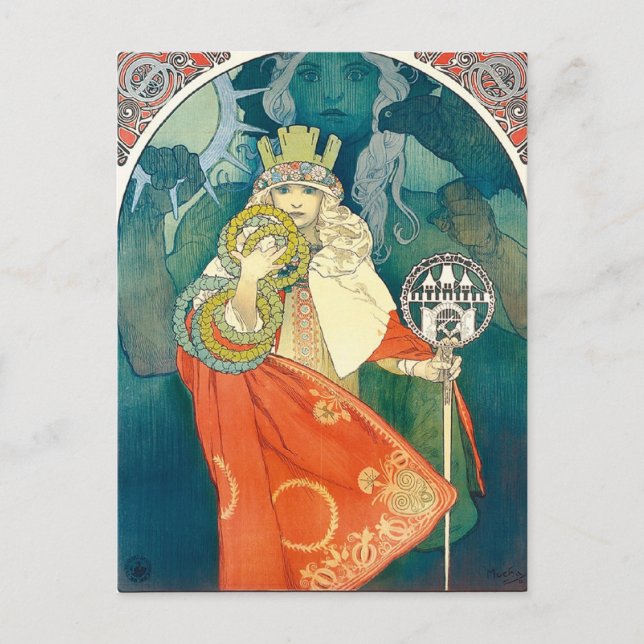 Carte postale Art Nouveau Beau Belle (Devant)