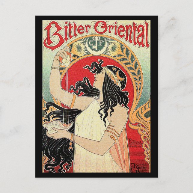 Carte postale Art Nouveau : "Bitter Oriental" (Devant)