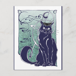 Carte postale Art Nouveau Chat