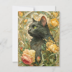 Carte Postale Art Nouveau Chat