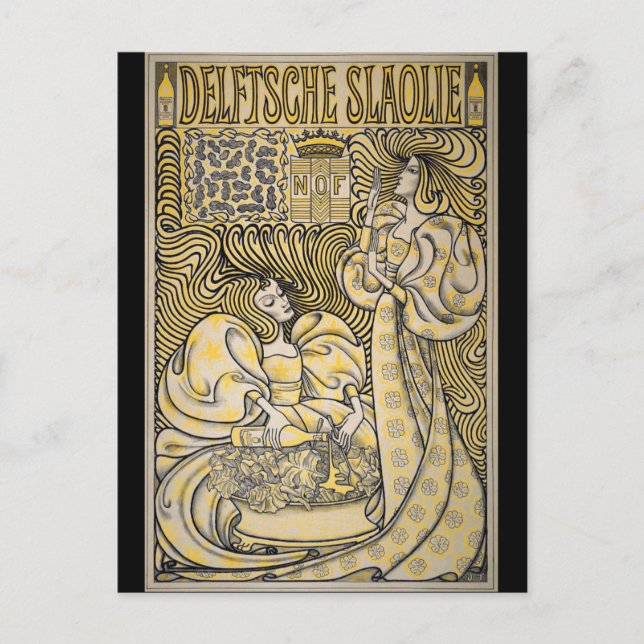 Carte Postale Art Nouveau Delftsche Slaolie Delft (Devant)