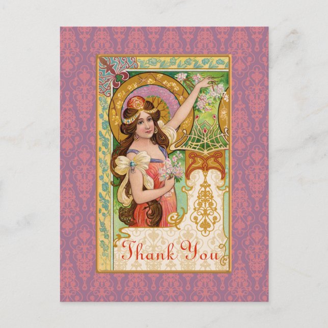 Carte postale Art nouveau du printemps (Devant)
