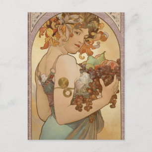 Carte Postale Art Nouveau Femme Mucha Belle