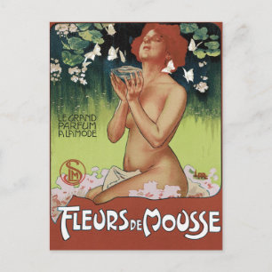 Carte postale Art Nouveau - Fleurs de Mousse