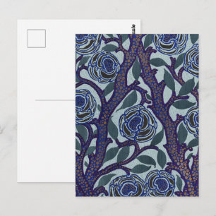 Carte Postale Art Nouveau motif floral inspiré de Samarkand