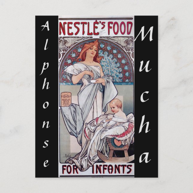 Carte Postale Art nouveau, Nestlé baby food par Alphonse Mucha (Devant)
