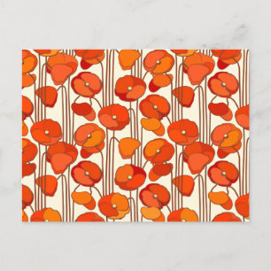 Carte postale Art Nouveau Poppies