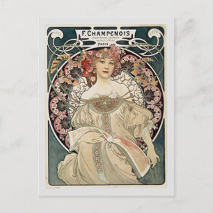 Carte Postale Art Nouveau vintage Alphonse Mucha Art Peinture