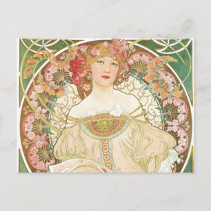Carte Postale Art Nouveau vintage, Champenois par Alphonse Mucha
