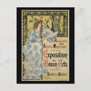Carte Postale Art Nouveau vintage, Exposition des Beaux Arts