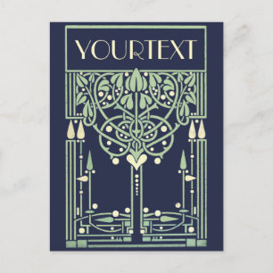 Carte Postale Art nouveau vintage / Modèle Art déco