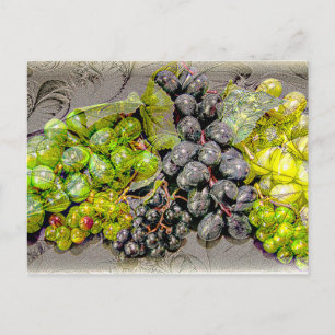 Carte postale Art numérique de raisin vintage