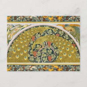Carte Postale Art orné de style William Morris représentant un p