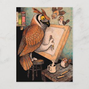 Carte Postale Art Owl