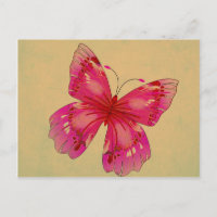 Art papillon vintage rose