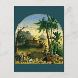 Carte Postale Art populaire victorien vintage, Arche de Noé par 