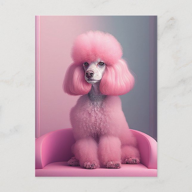 CARTE POSTALE ART ROSE POODLE (Devant)