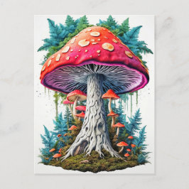 Carte Postale Art Sauvage Sproud Champignons Psychédéliques